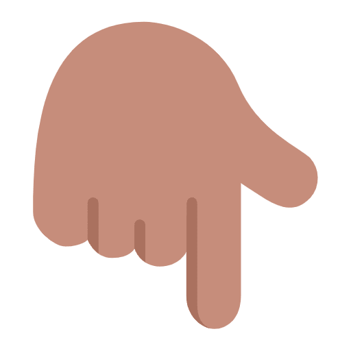 Backhand Index Pointing Down Flat Medium Emoji from Fluent Emoji Flat Set