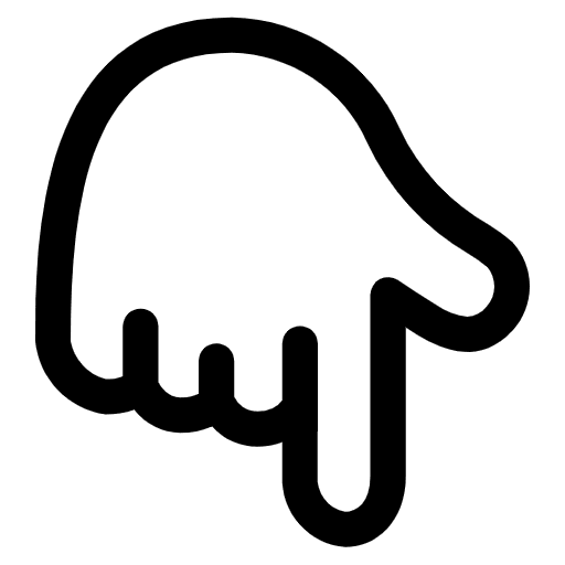 Backhand Index Pointing Down High Contrast Default Emoji from Fluent Emoji High Contrast Set