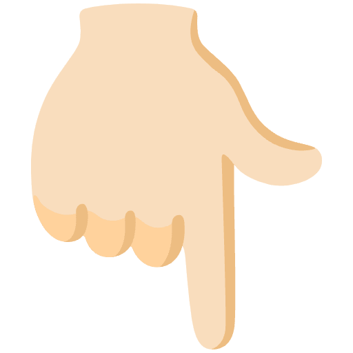 Backhand Index Pointing Down Light Skin Tone Emoji from Noto Emojis Set