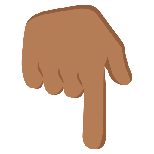 Backhand Index Pointing Down Medium Dark Skin Tone Emoji from EmojiTwo Colors Set