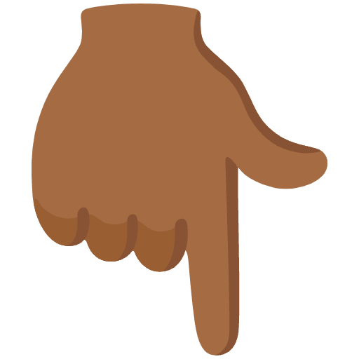 Backhand Index Pointing Down Medium Dark Skin Tone Emoji from Noto Emoji Set