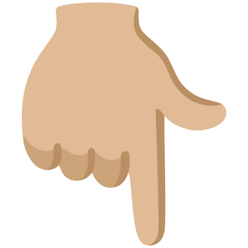 Backhand Index Pointing Down Medium Light Skin Tone Emoji from Noto Emoji Set