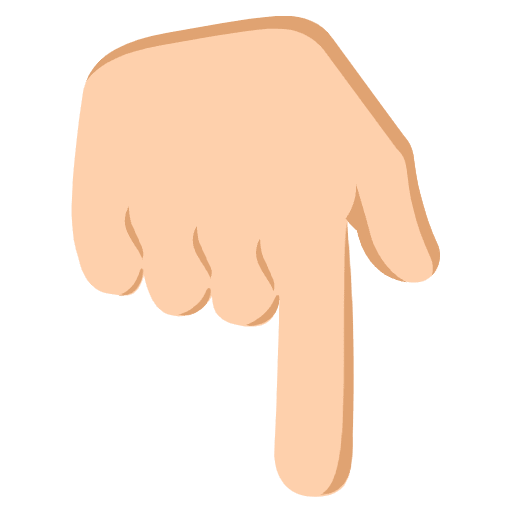 Backhand Index Pointing Down Medium Light Skin Tone Emoji from EmojiTwo Colors Set