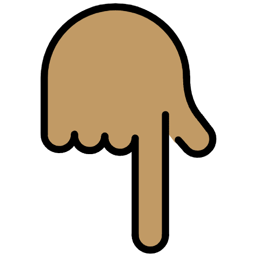 Backhand Index Pointing Down Medium Skin Tone Emoji from OpenMoji Set