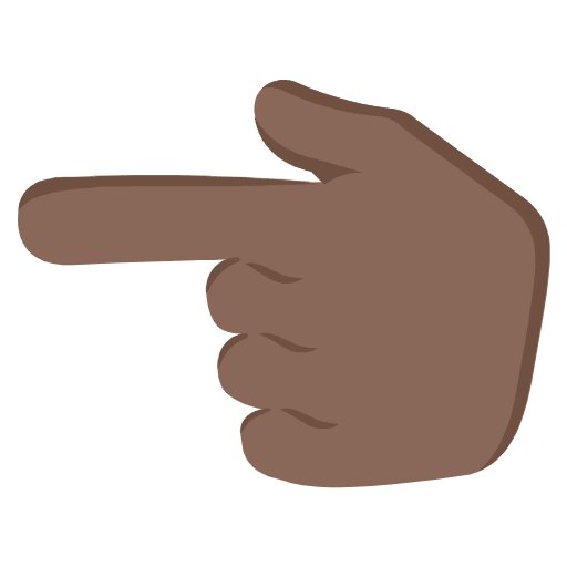 Backhand Index Pointing Left Dark Skin Tone Emoji from EmojiTwo Colors Set