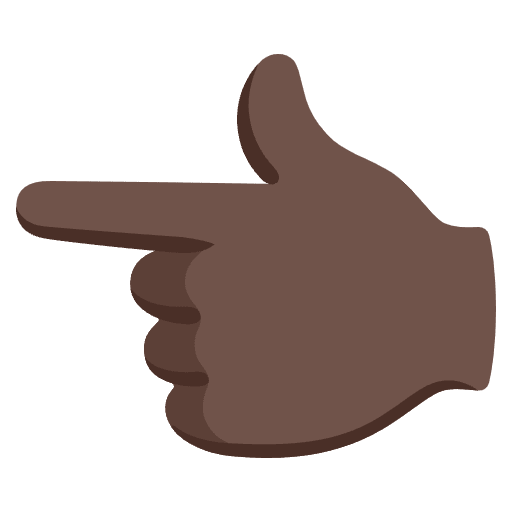 Backhand Index Pointing Left Dark Skin Tone Emoji from Noto Emoji Set