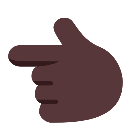 Backhand Index Pointing Left Flat Dark Emoji from Fluent Emoji Flat Set