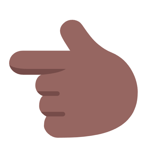 Backhand Index Pointing Left Flat Medium Dark Emoji from Fluent Emoji Flat Set