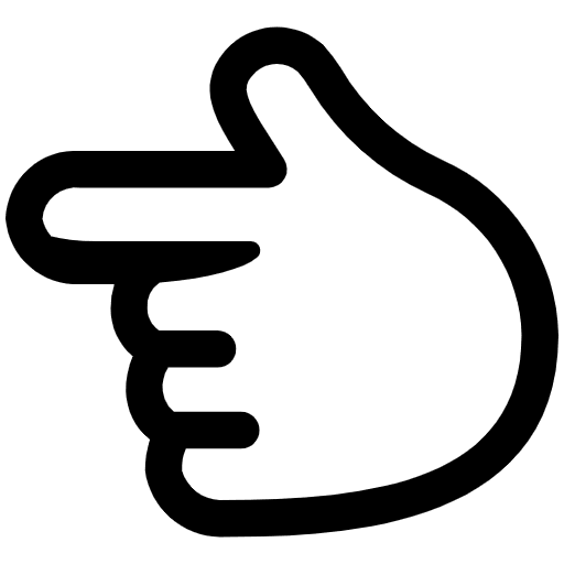 Backhand Index Pointing Left High Contrast Default Emoji from Fluent Emoji High Contrast Set