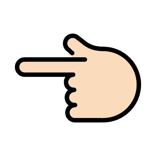Backhand Index Pointing Left Light Skin Tone Emoji from OpenMoji Emoji Set
