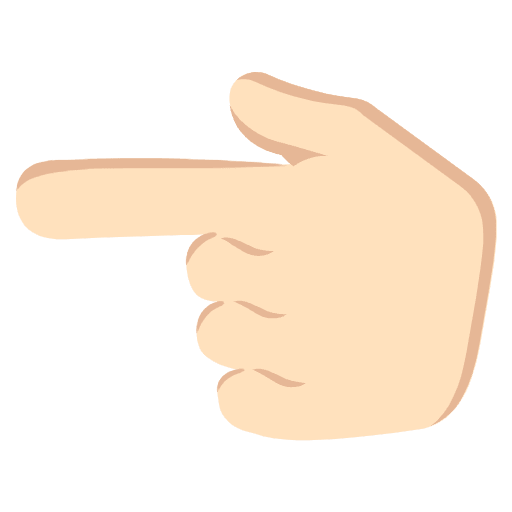 Backhand Index Pointing Left Light Skin Tone Emoji from EmojiTwo Colors Set