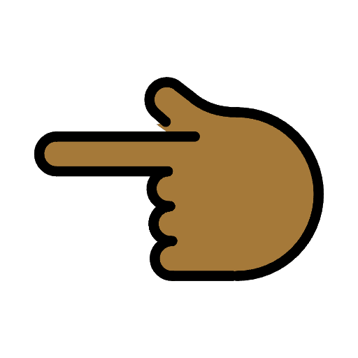 Backhand Index Pointing Left Medium Dark Skin Tone Emoji from OpenMoji Set