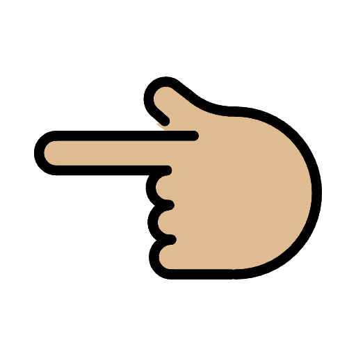 Backhand Index Pointing Left Medium Light Skin Tone Emoji from OpenMoji Set