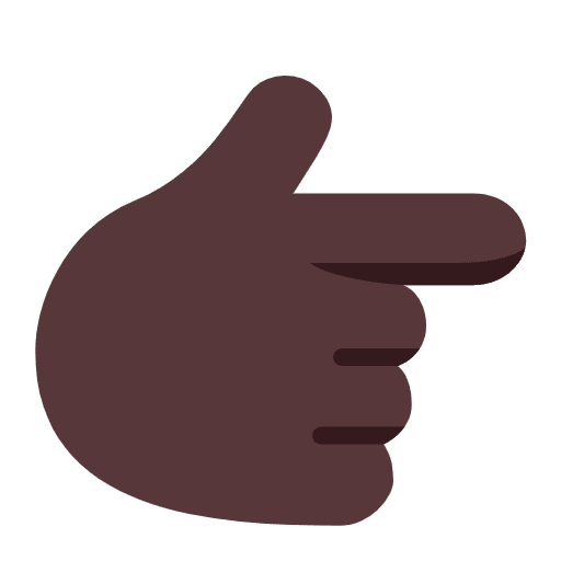 Backhand Index Pointing Right Flat Dark Emoji from Fluent Emoji Flat Set