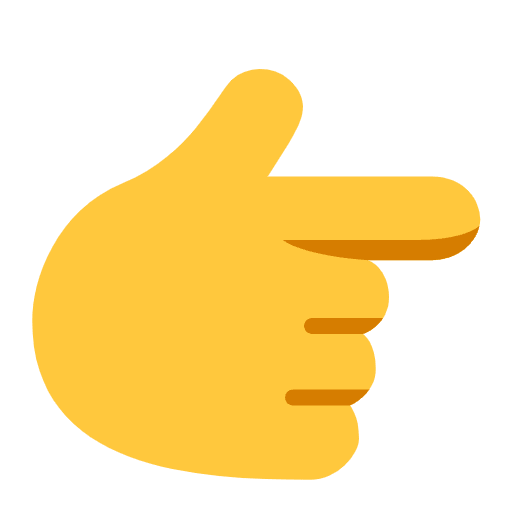 Backhand Index Pointing Right Flat Default Emoji from Fluent Emoji Flat Set