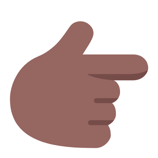 Backhand Index Pointing Right Flat Medium Dark Emoji from Fluent Emoji Flat Set