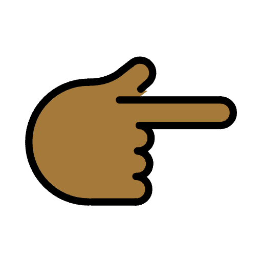 Backhand Index Pointing Right Medium Dark Skin Tone Emoji from OpenMoji Set