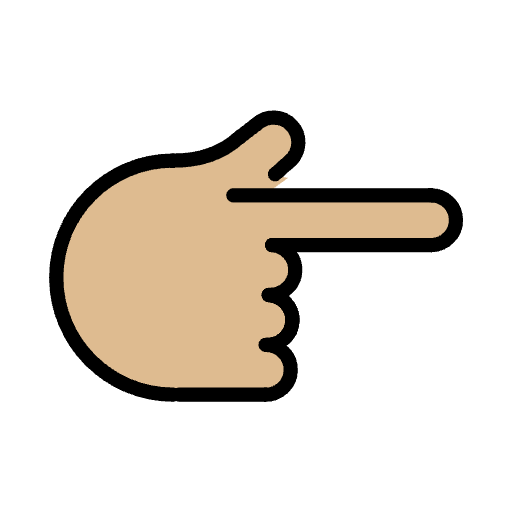 Backhand Index Pointing Right Medium Light Skin Tone Emoji from OpenMoji Set