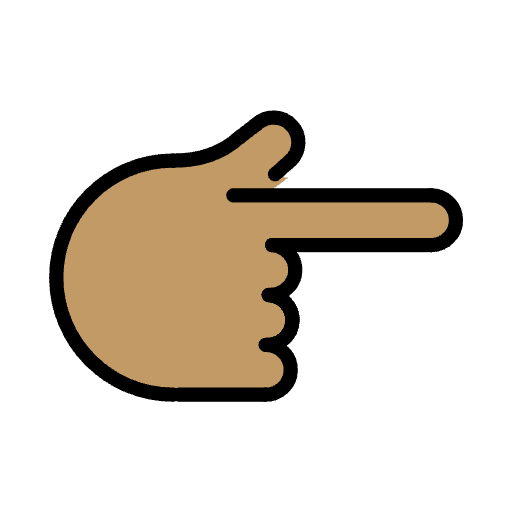Backhand Index Pointing Right Medium Skin Tone Element from OpenMoji Emoji Set
