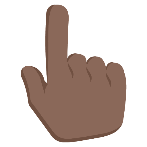 Backhand Index Pointing Up Dark Skin Tone Emoji from EmojiTwo Colors Set