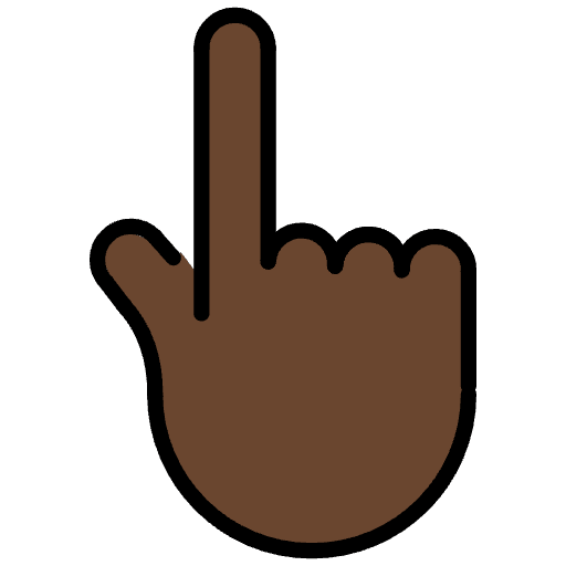 Backhand Index Pointing Up Dark Skin Tone Emoji from OpenMoji Emoji Set