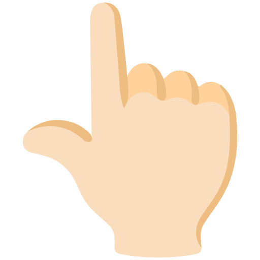 Backhand Index Pointing Up Light Skin Tone Emoji from Noto Emojis Set