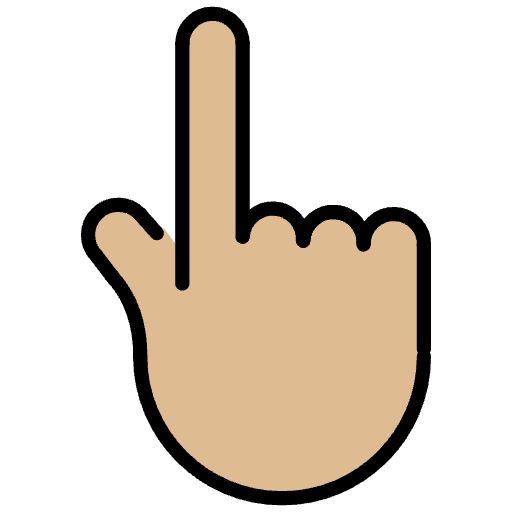 Backhand Index Pointing Up Medium Light Skin Tone Emoji from OpenMoji Emoji Set