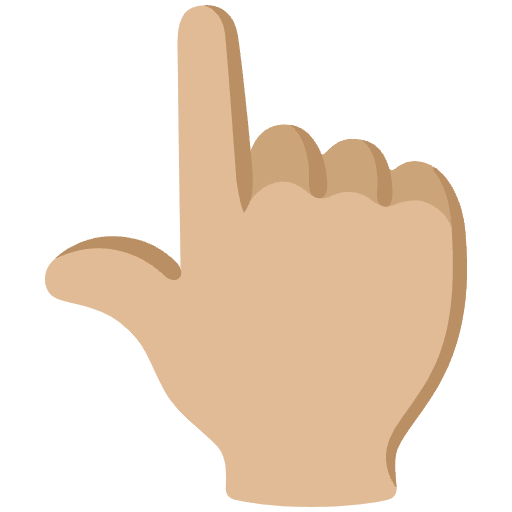 Backhand Index Pointing Up Medium Light Skin Tone Emoji from Noto Emoji Set