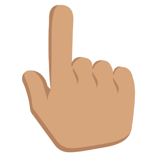 Backhand Index Pointing Up Medium Skin Tone Element from EmojiTwo Colors Set
