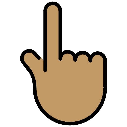 Backhand Index Pointing Up Medium Skin Tone Emoji from OpenMoji Emoji Set
