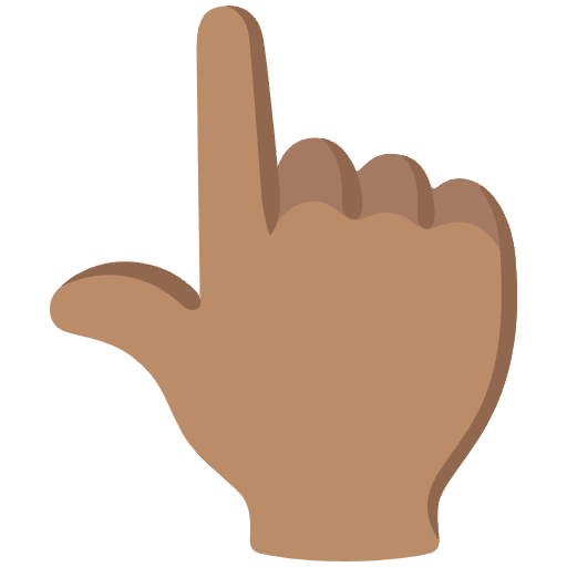 Backhand Index Pointing Up Medium Skin Tone Element from Noto Emojis Set
