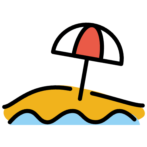 Beach With Umbrella Emoji from OpenMoji Emoji Set