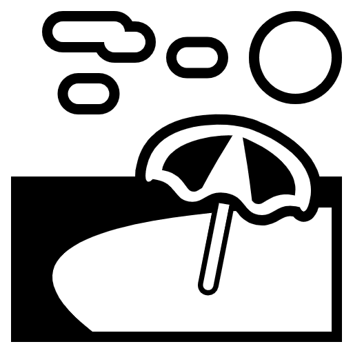 Beach With Umbrella Emoji from EmojiTwo Black Set