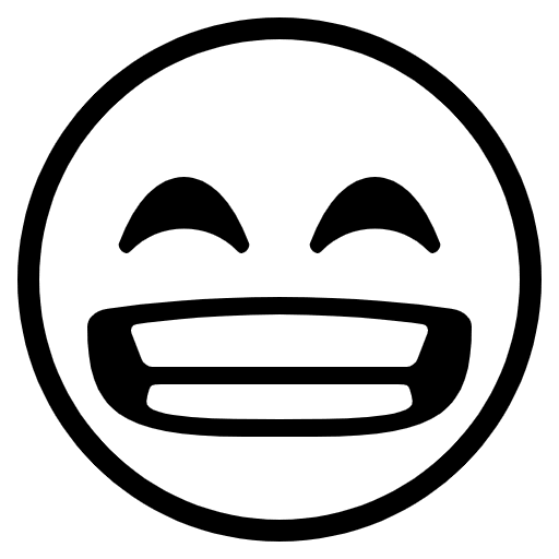 Beaming Face With Smiling Eyes Emoji from EmojiTwo Black Set