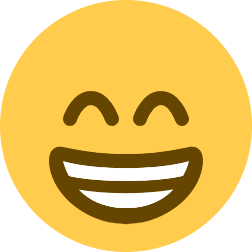 Beaming Face With Smiling Eyes Emoji from Twemoji Emoji Set
