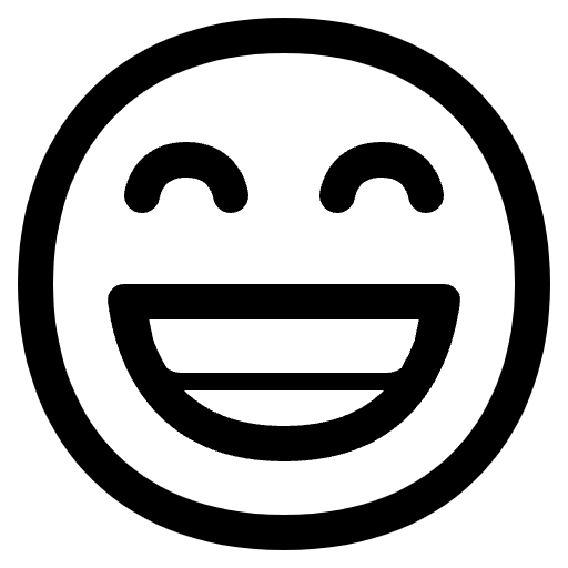 Beaming Face With Smiling Eyes High Contrast Emoji from Fluent Emoji High Contrast Set
