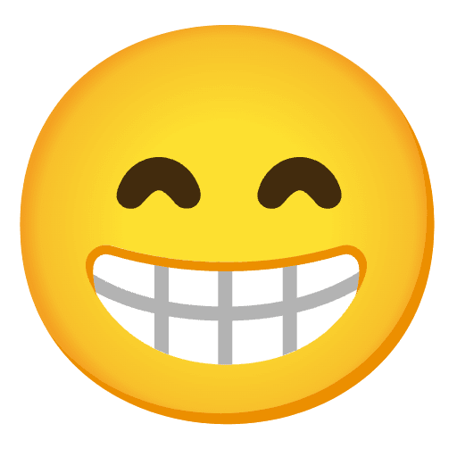 Beaming Face With Smiling Eyes Emoji from Noto Emoji Set