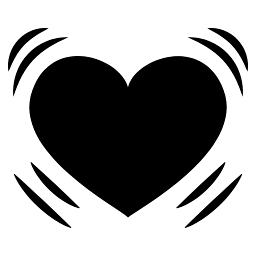 Beating Heart Emoji from EmojiTwo Black Set