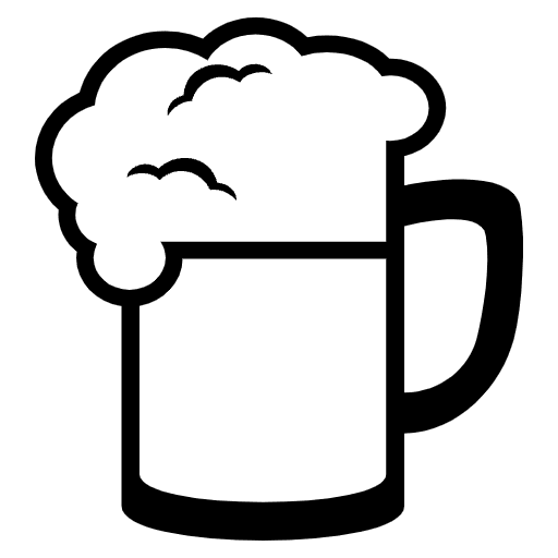 Beer Mug Emoji from EmojiTwo Black Set