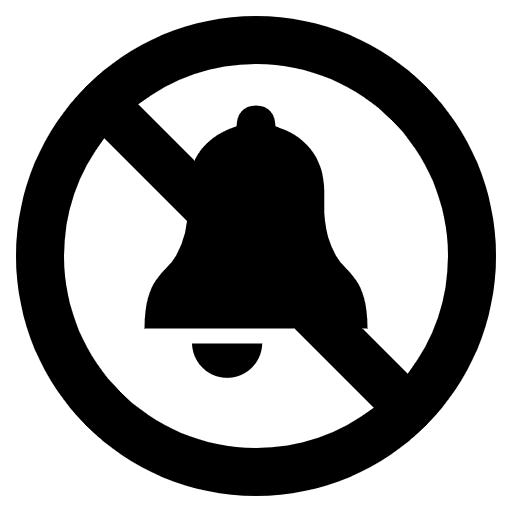 Bell With Slash Emoji from EmojiTwo Black Set