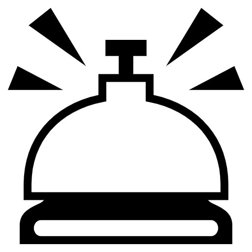 Bellhop Bell Emoji from EmojiTwo Black Set