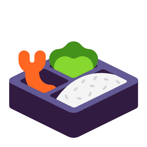 Bento Box Flat Emoji from Fluent Emoji Flat Set