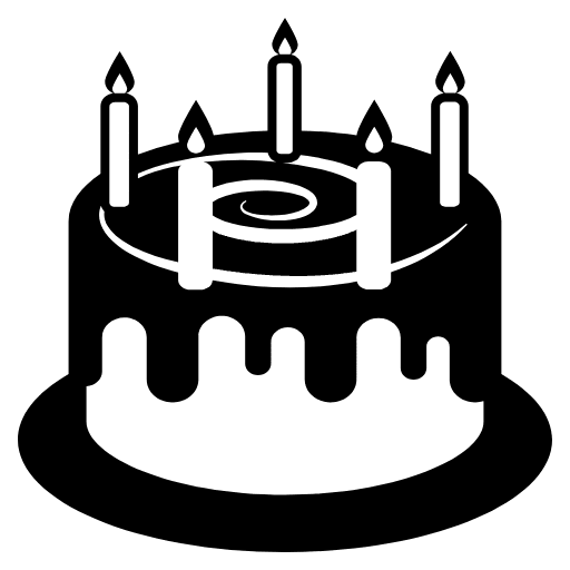 Birthday Cake Emoji from EmojiTwo Black Set