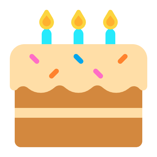 Birthday Cake Flat Element from Fluent Emoji Flat Set