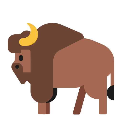 Bison Flat Emoji from Fluent Emoji Flat Set