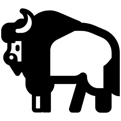 Bison High Contrast Emoji from Fluent Emoji High Contrast Set