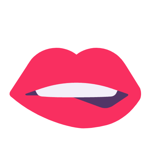Biting Lip Flat Emoji from Fluent Emoji Flat Set
