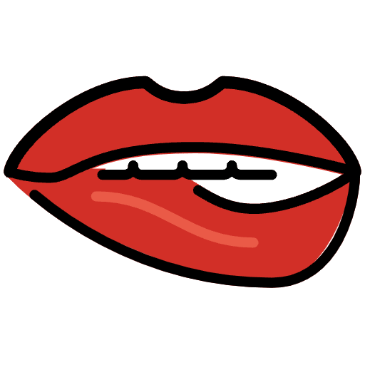 Biting Lip Emoji from OpenMoji Emoji Set