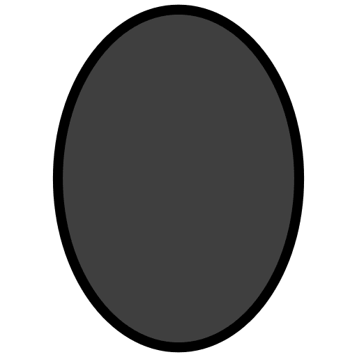 Black Vertical Ellipse Emoji from OpenMoji Emoji Set