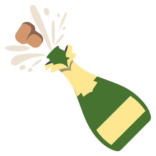Bottle With Popping Cork Emoji from EmojiTwo Colors Set
